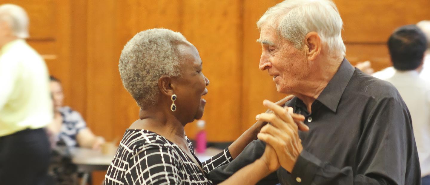 Elderly Lambeth residents ballroom dancing in the Assembly Hall 