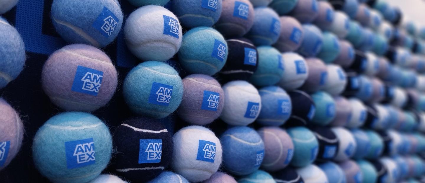AMEX tennis balls on board