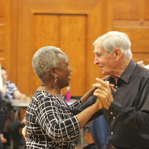 Elderly Lambeth residents ballroom dancing in the Assembly Hall 