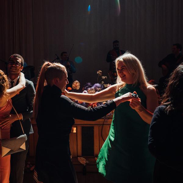 wedding guests dancing 